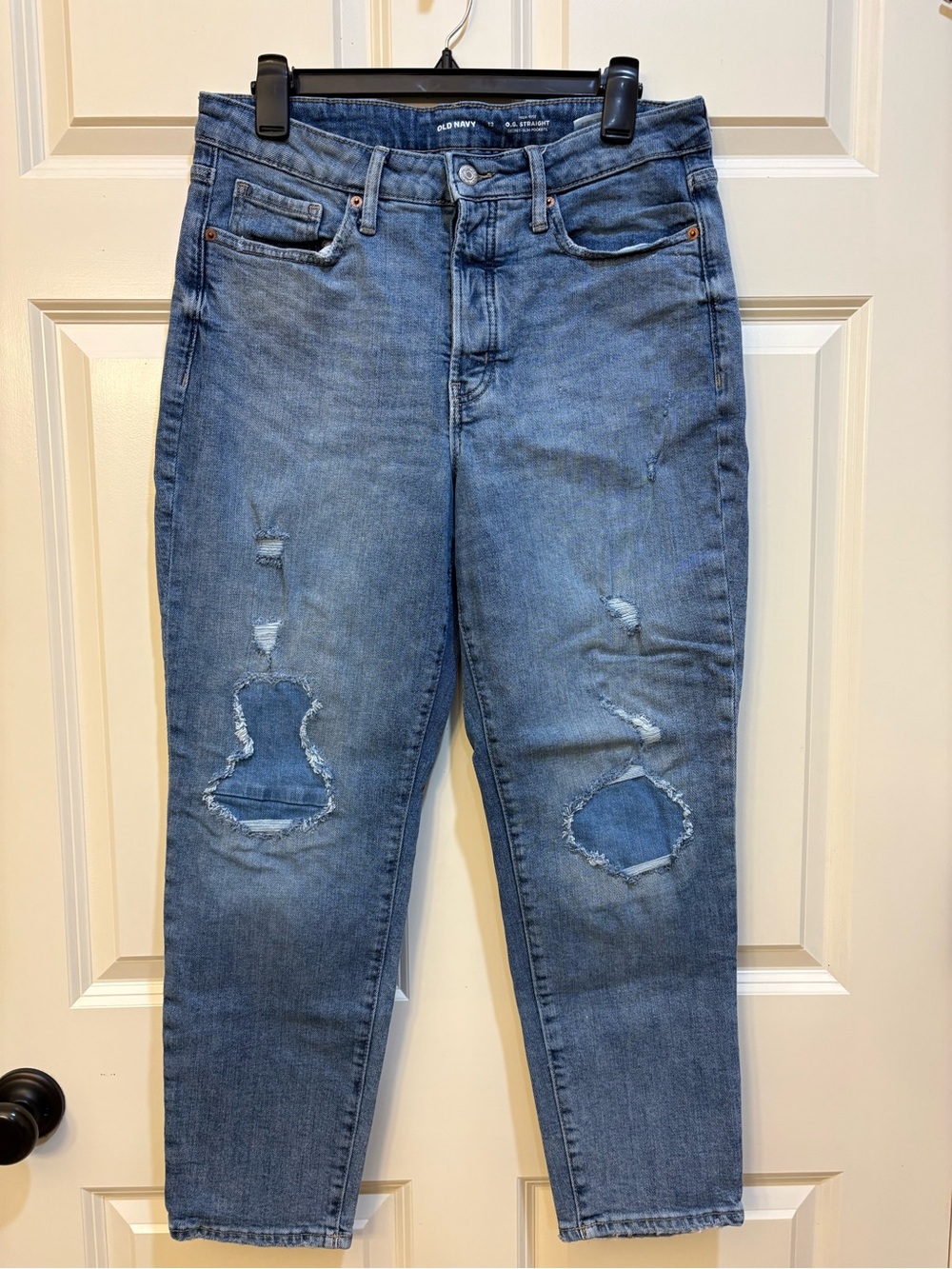 2 FOR $15 Old Navy O.G. Straight High-Rise Secret Slim Pockets Jeans Size 12 - Picture 2 of 9